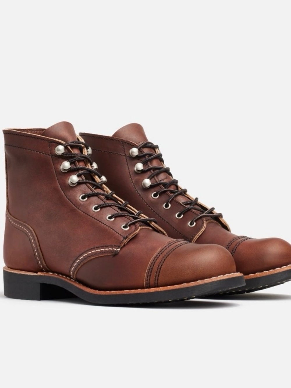 Red Wing Shoes Iron Rangers Brown Leather Lace-Up Cap-Toe Work Boots